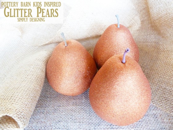 pottery barn kids inspired glitter pears